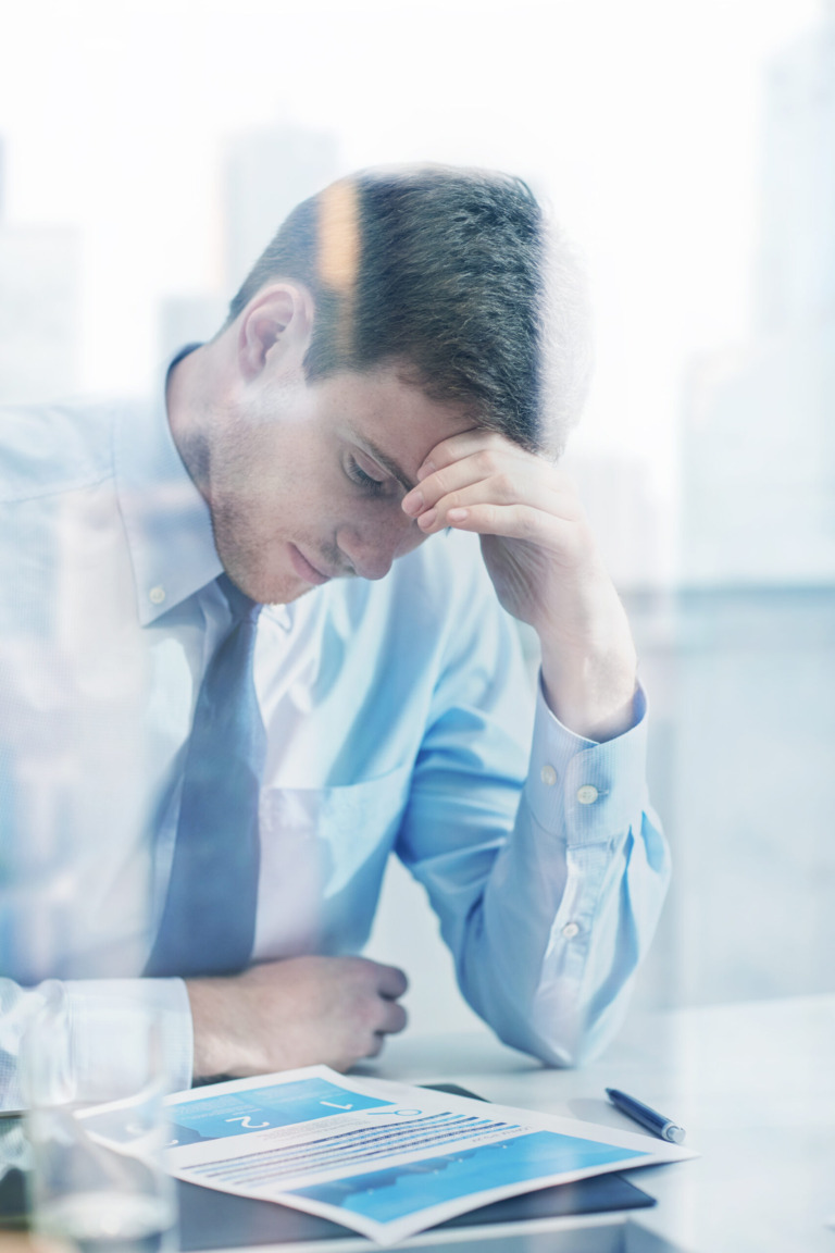 businessman having problem in office